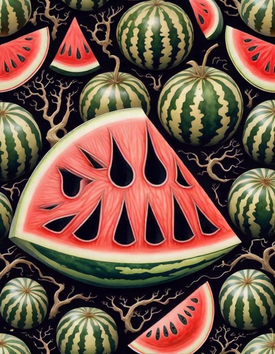 Haunted Watermelon Animated with Eerie Vines