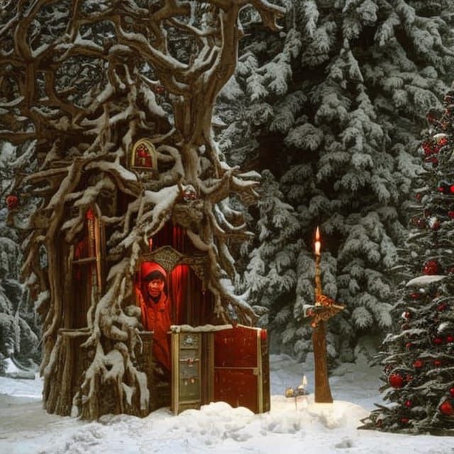 Eldritch Santa Claus with Christmas Present