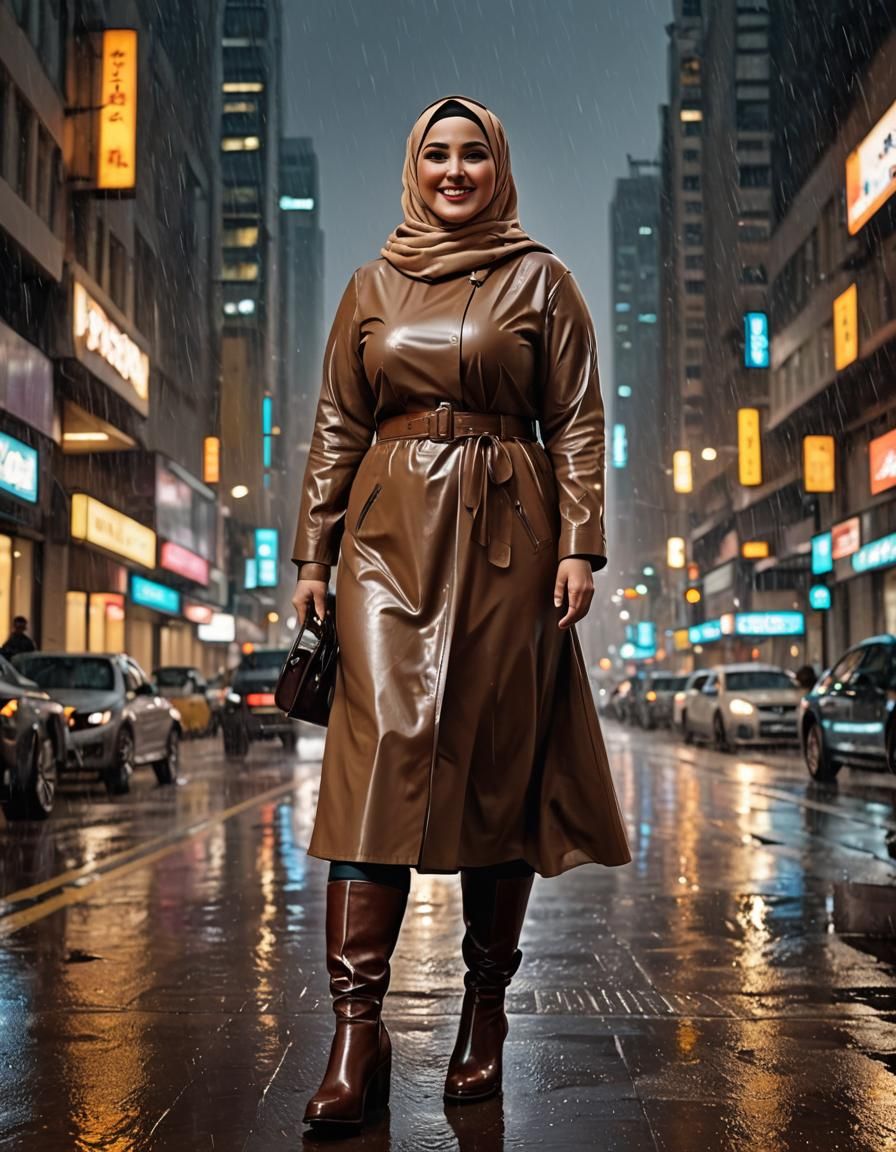 Stunning Middle Eastern Hijabi Woman in Futuristic City