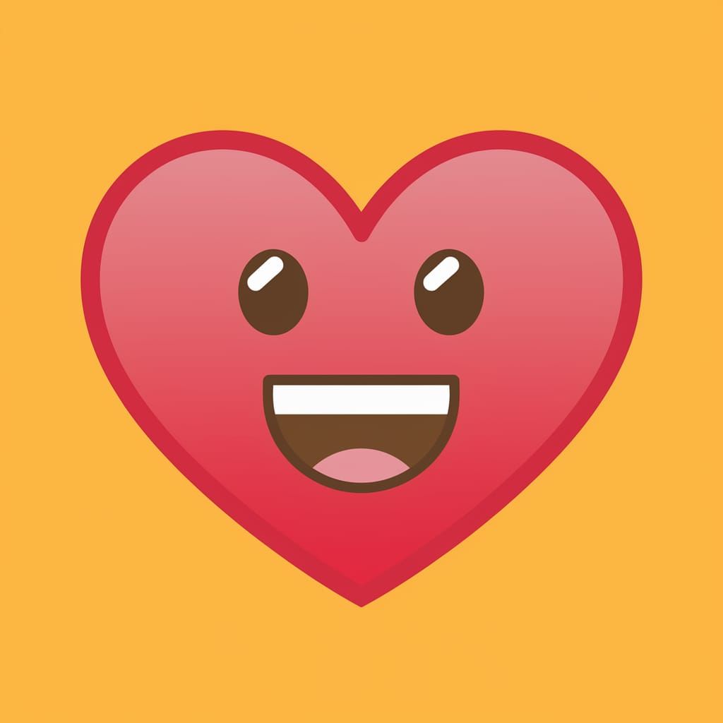 Innovative Love Emoji in Futuristic Digital Art