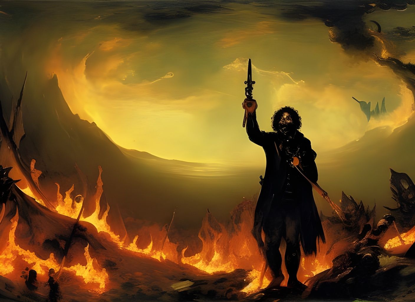 Eldritch God Rises from Sea of Fire