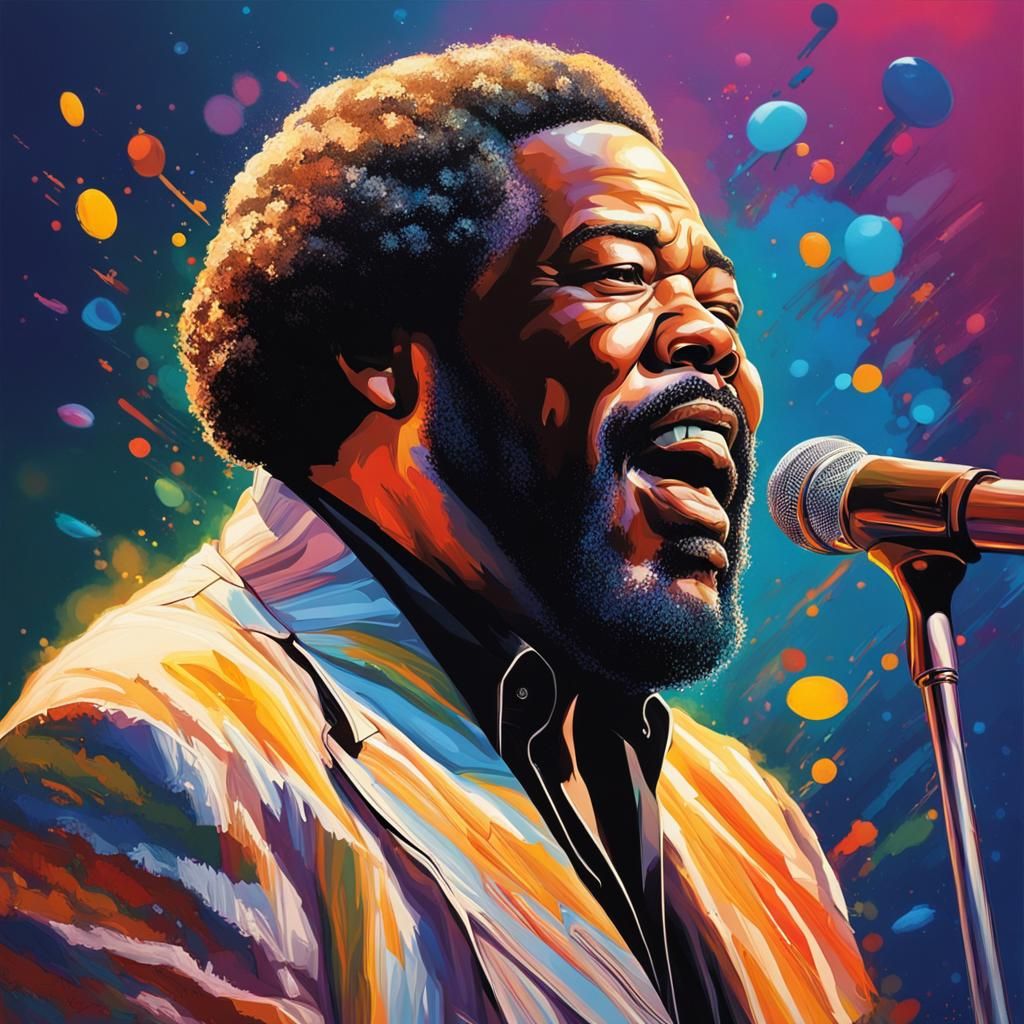Barry White Hyperrealistic Portrait in Splash Art Style