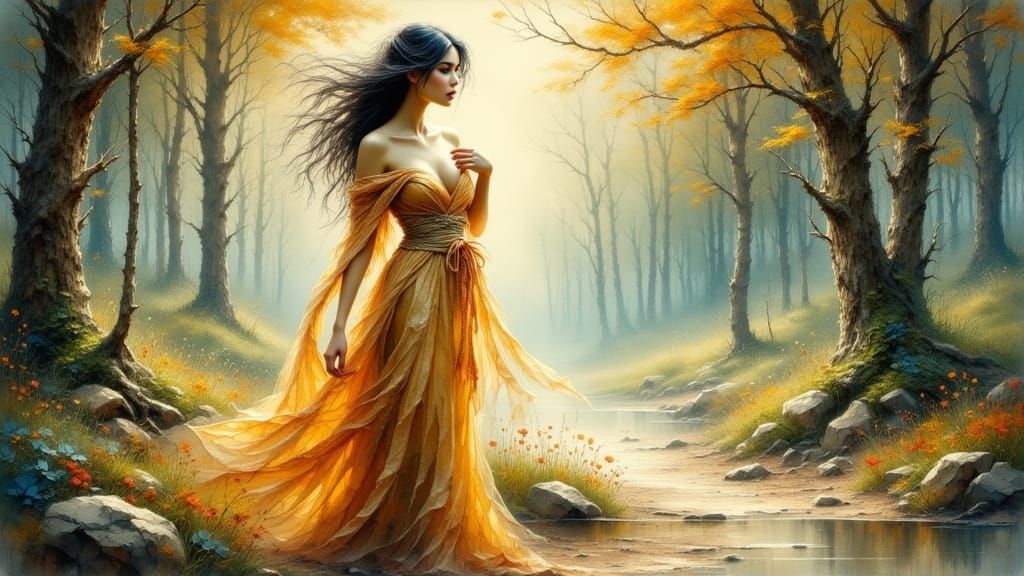 Gold Dress, Cold Woods