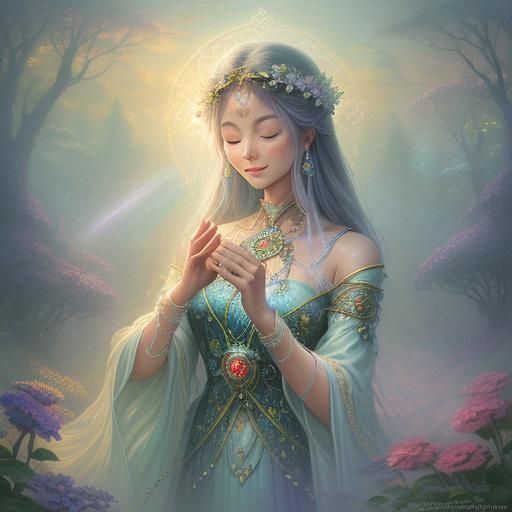 Heart Chakra AI Image in Ethereal Fantasy Style