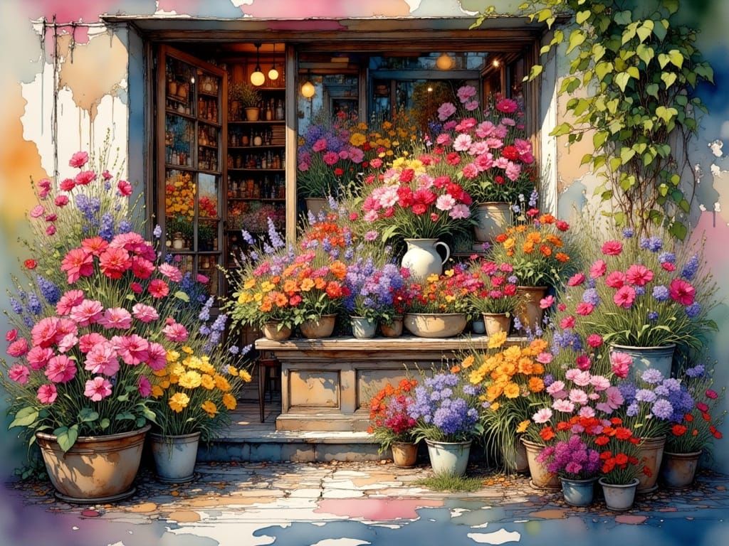 Vibrant Bouquets in a Sunny Florist Shop