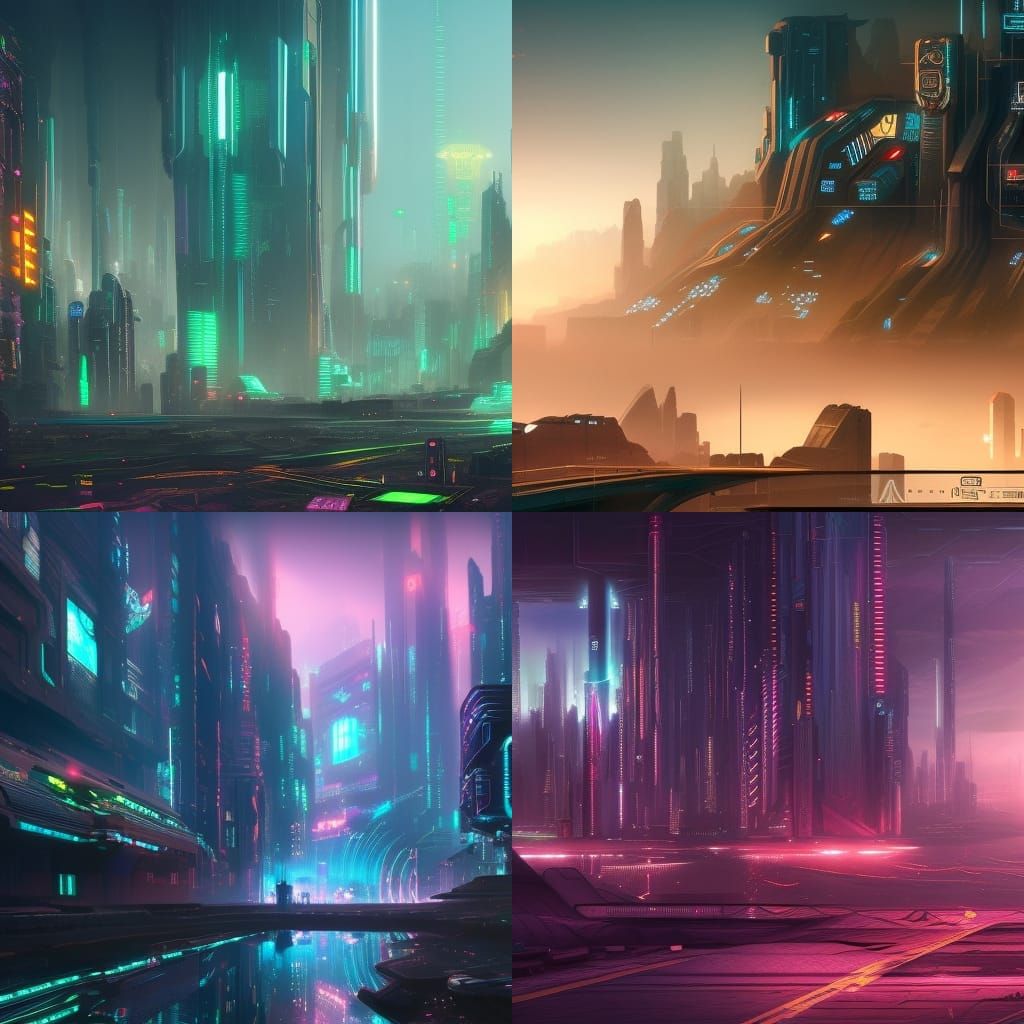 Detailed Cyberpunk Matte Painting in 8K