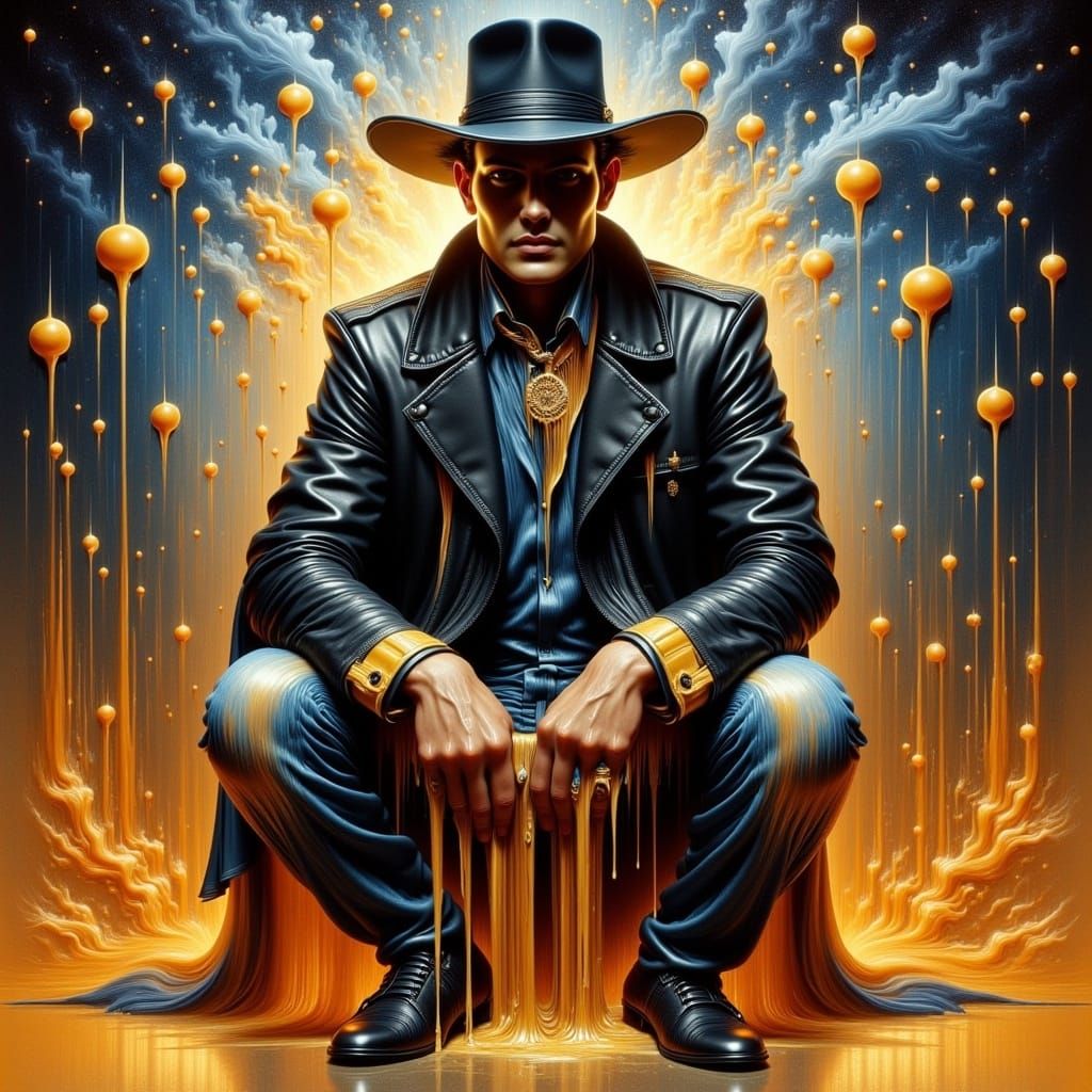 Melting Cowboy in Surreal Dreamscape