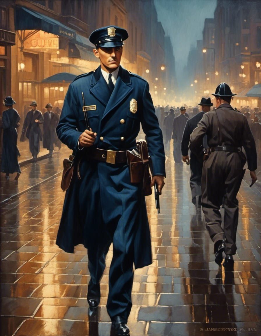 1920’s police officer on the streets of NYC
