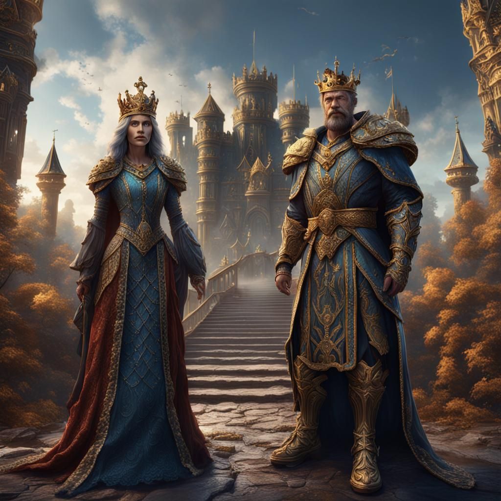 Fantastical King and Queen in Detailed Matte Painting