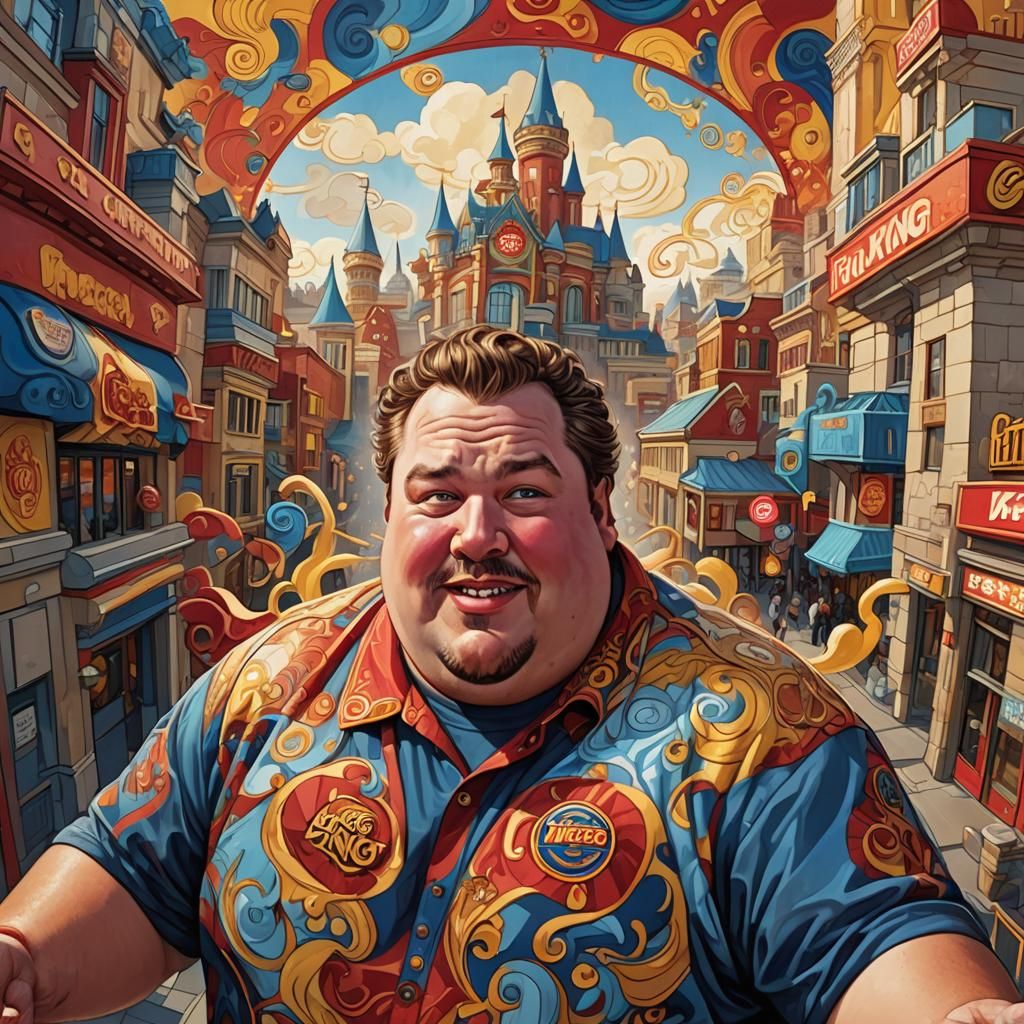 Enthusiastic Invitation to Burger King in Art Nouveau Style