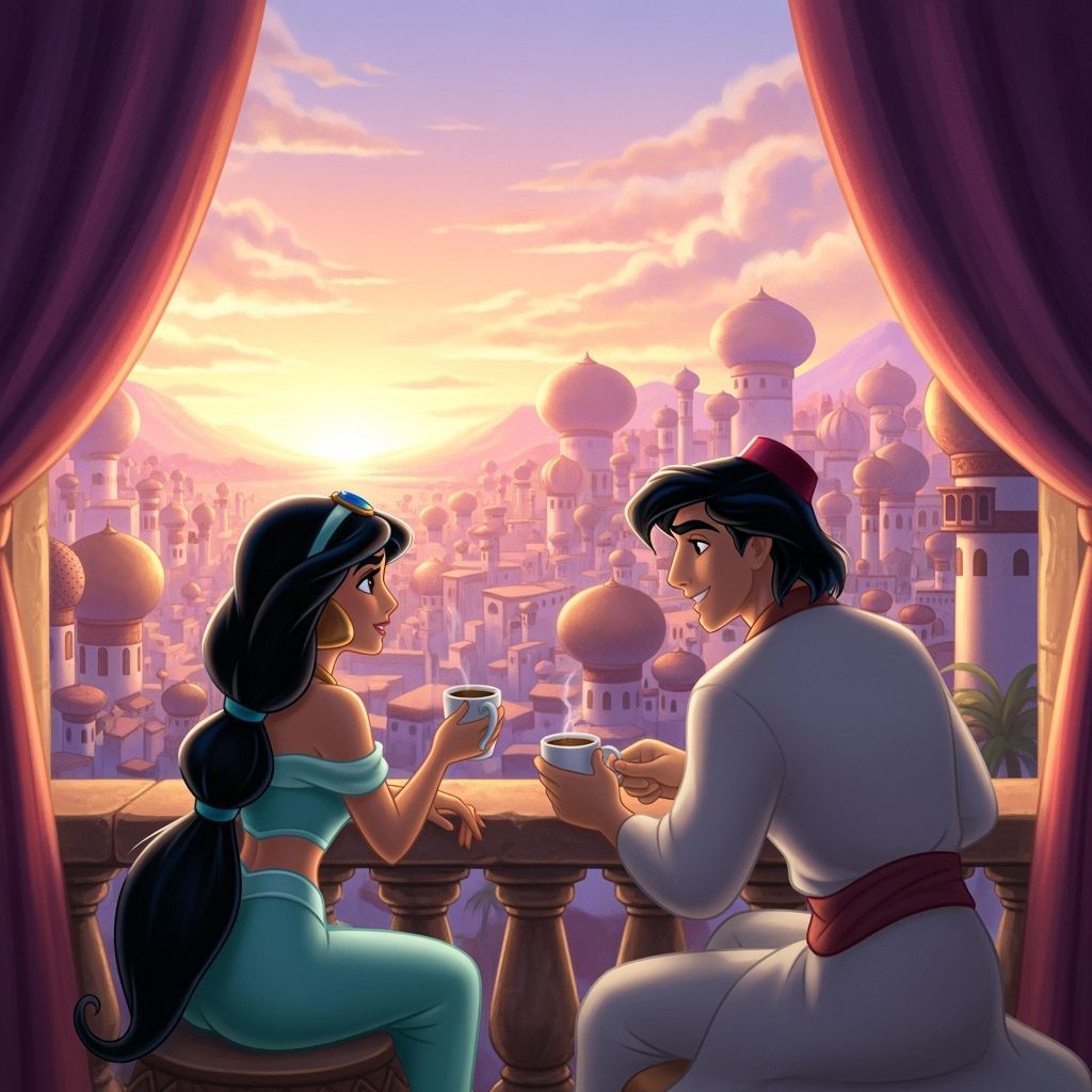 Jasmine & Aladdin's Romantic Sunrise Coffee in Agrabah