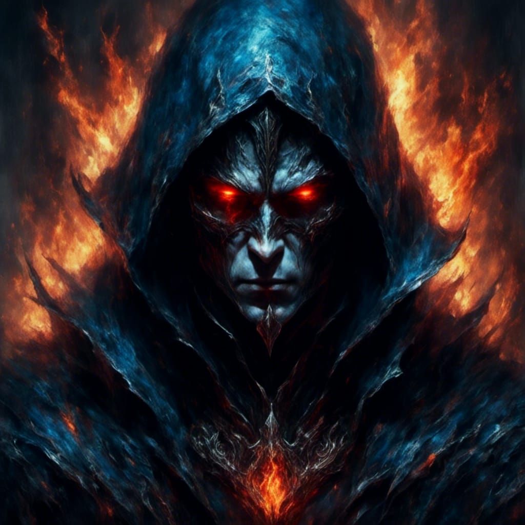 Ominous Portrait of Underworld Prince in Oil