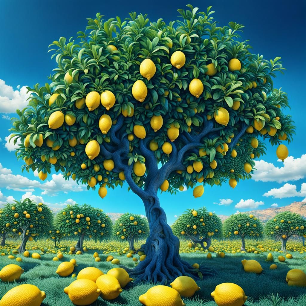 Lemon Tree in a Digital Matte Painting