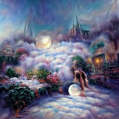 Ethereal Moon Sleepwalking in Luminist Style