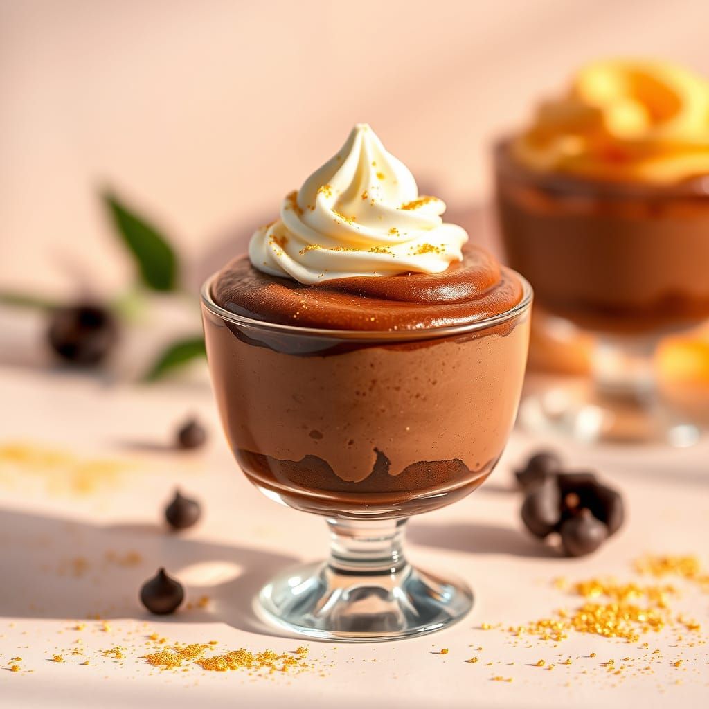 Rich Dark Chocolate Mousse in Vintage-Inspired Glassware