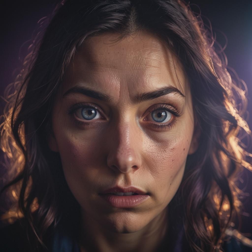 Fearful Portrait in Moody Cinematic Style