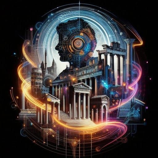 Dungeons & Dragons Concept Art in Double Exposure Style