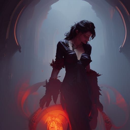 Captivating Vampire in Dynamic Lighting