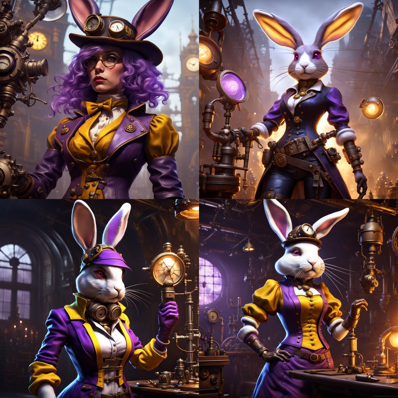 Steampunk Bunny Mad Scientist in 8K Resolution