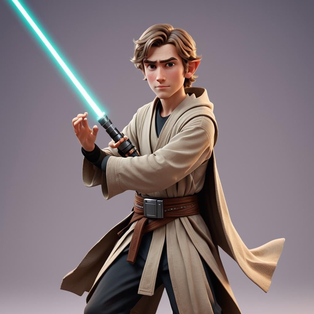 Adrien Agreste as Jedi: Pixar-Style 3D Render
