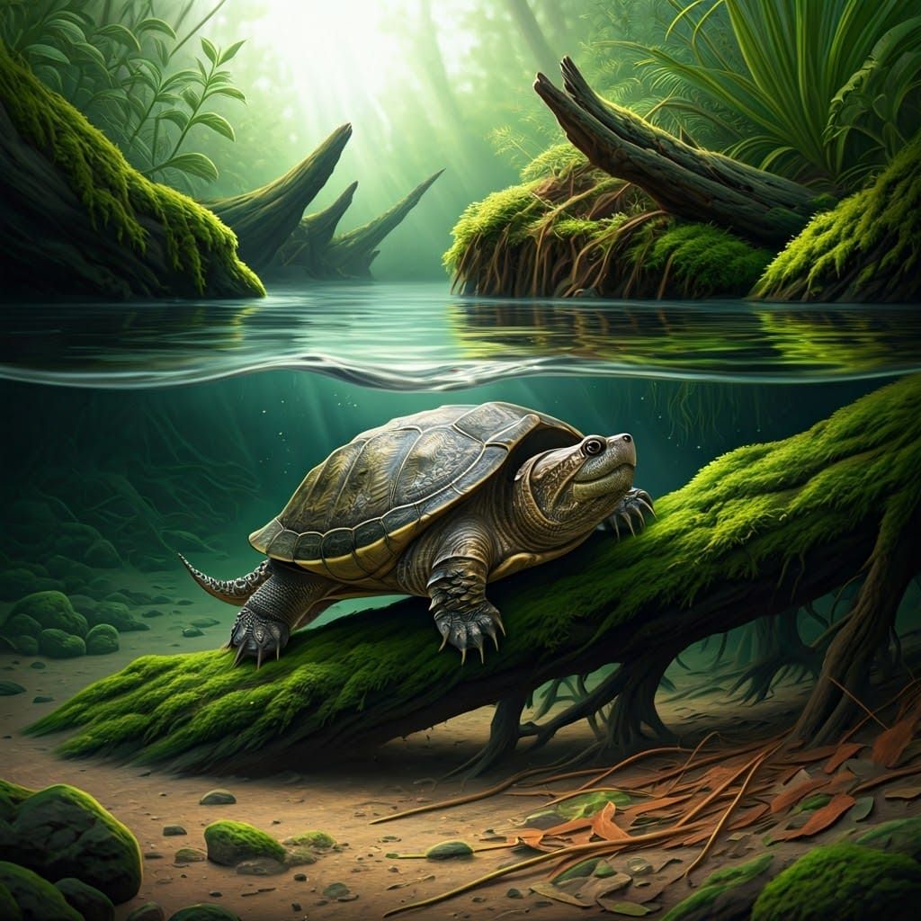 Turtles Thrive in Lush Swamp Ecosystems