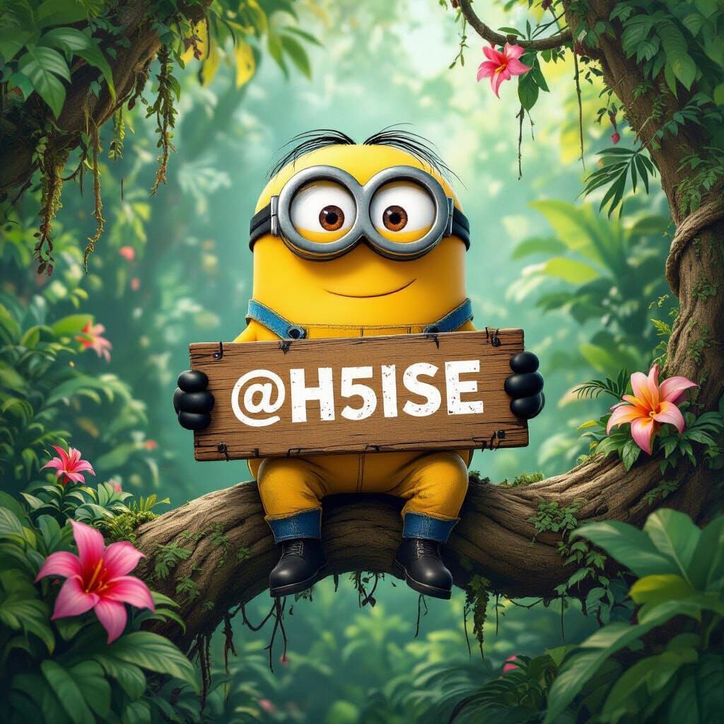 Minion in Jungle, Digital Art Style