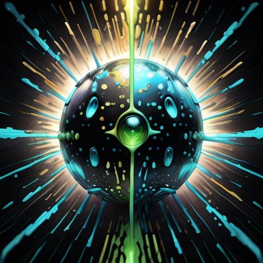 Ethereal Metallic Fantasy: Slime Battles Mimic in Iridescent...