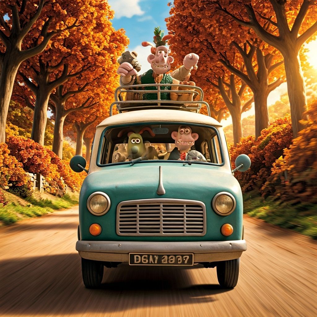 Wallace & Gromit Chase Wererabbit in Iconic Van