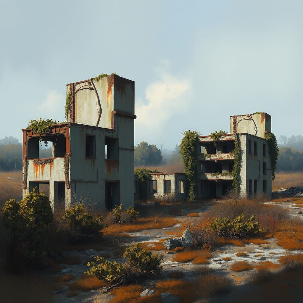 Sinister Post-Soviet Ruins in a Dystopian Landscape