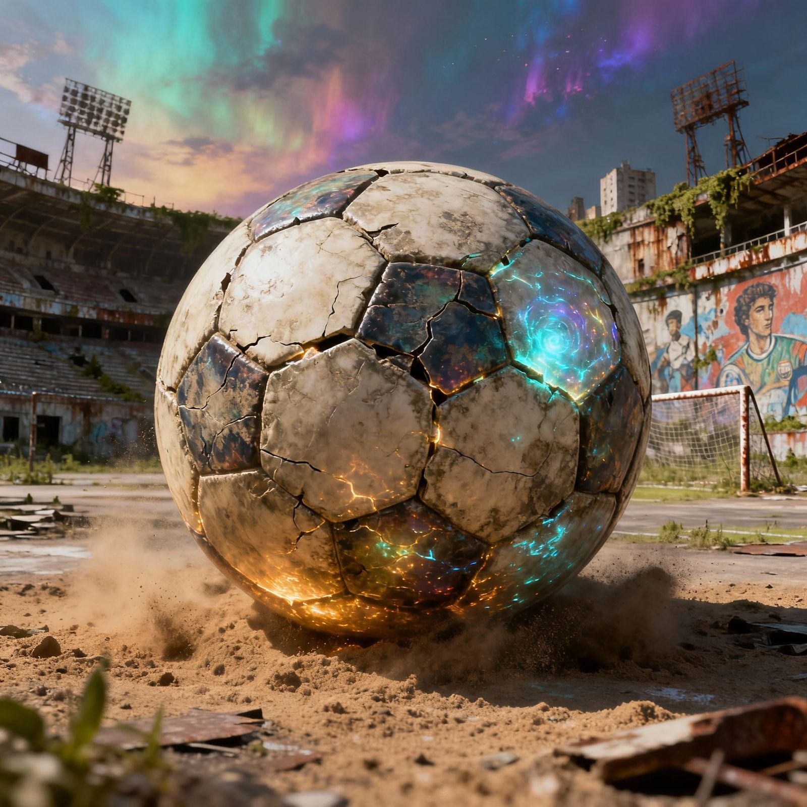 Enchanted Soccer Ball Refracts Post-Apocalyptic City