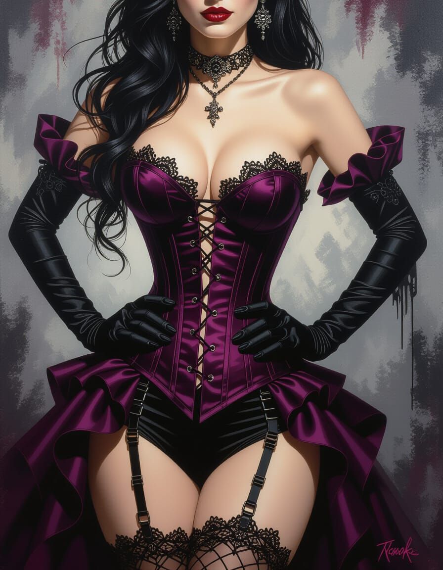 Gothic Artist in Sensual Pose, Dark Romance