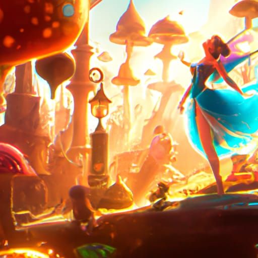 Detailed Fairy World Concept Art in Art Nouveau Style