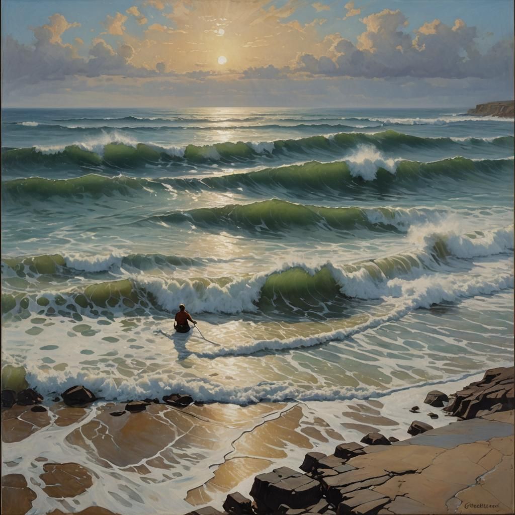 Empty Flow: A Surreal Oil Painting