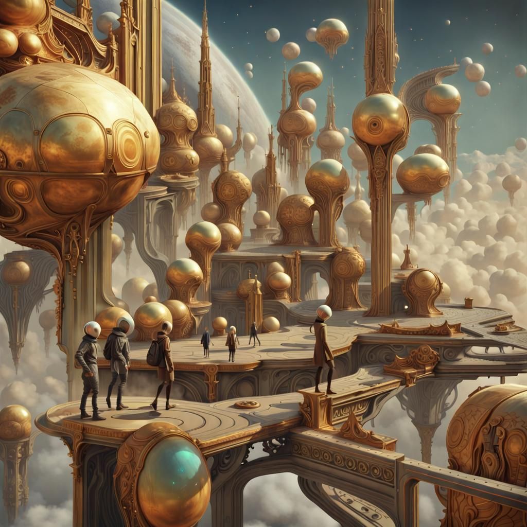 Extraterrestrial Fashion Show in Hyperrealistic Style