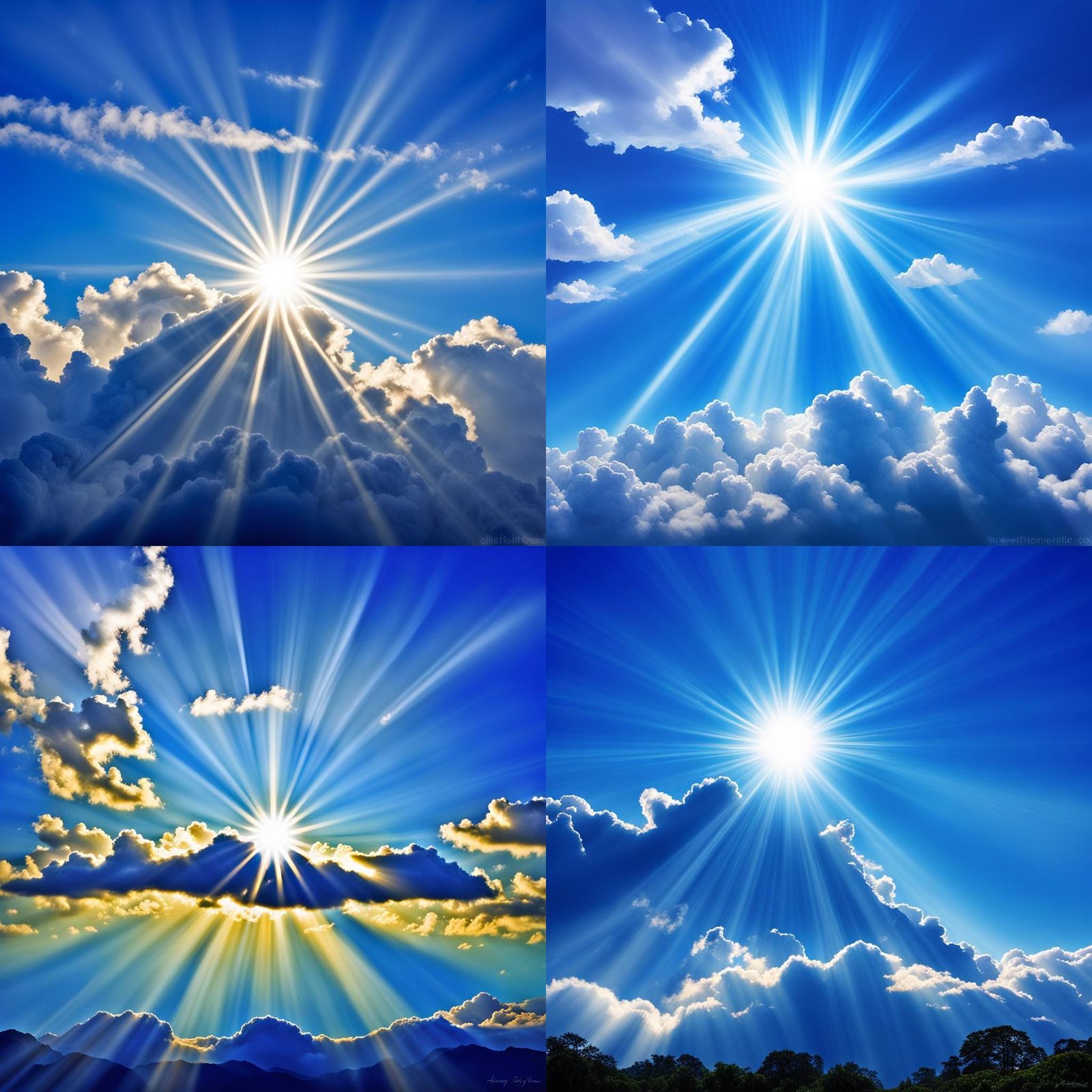 Heavenly Sunshine Beams Through Divine Clouds
