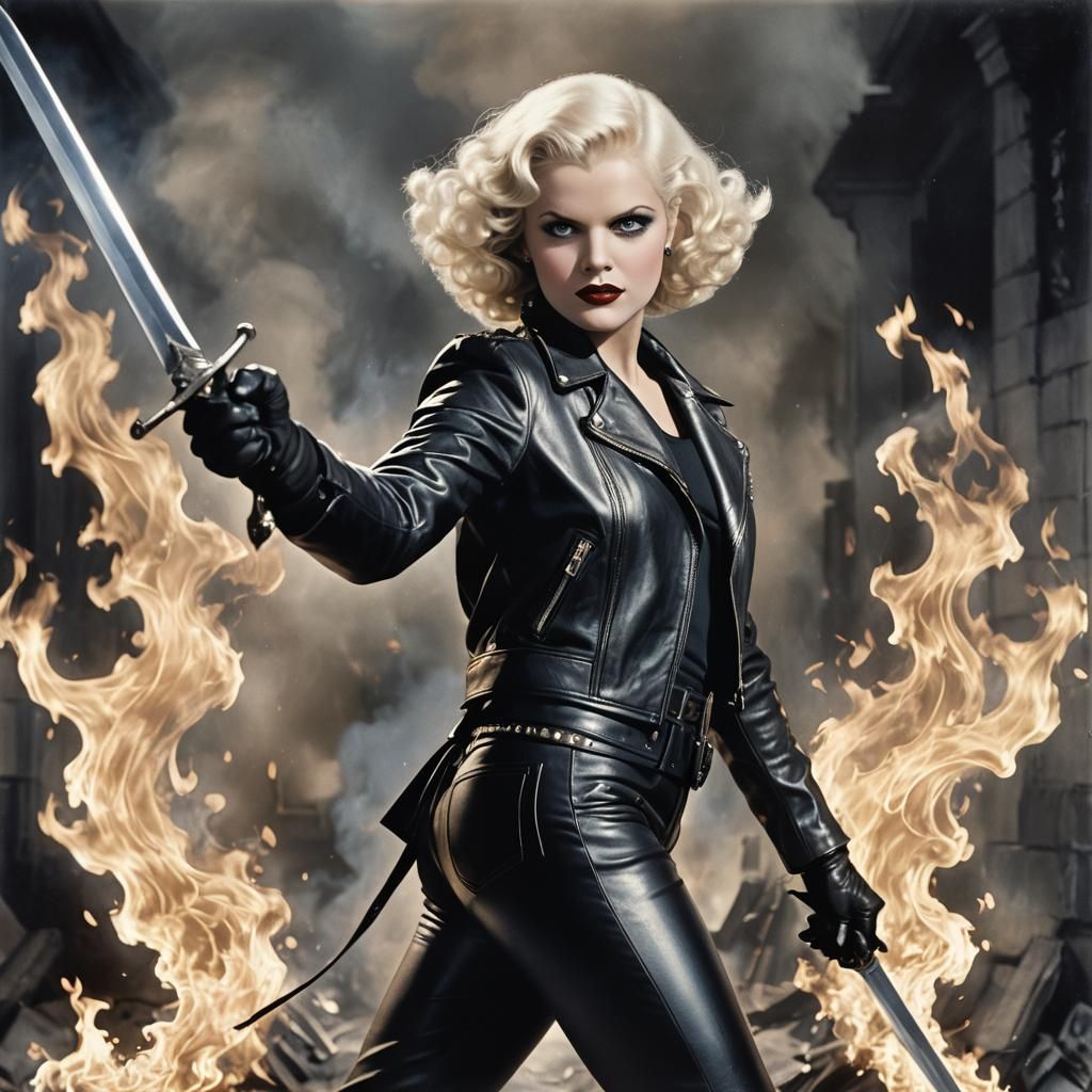 Platinum Angel in Candy Cityscape: Digital Art