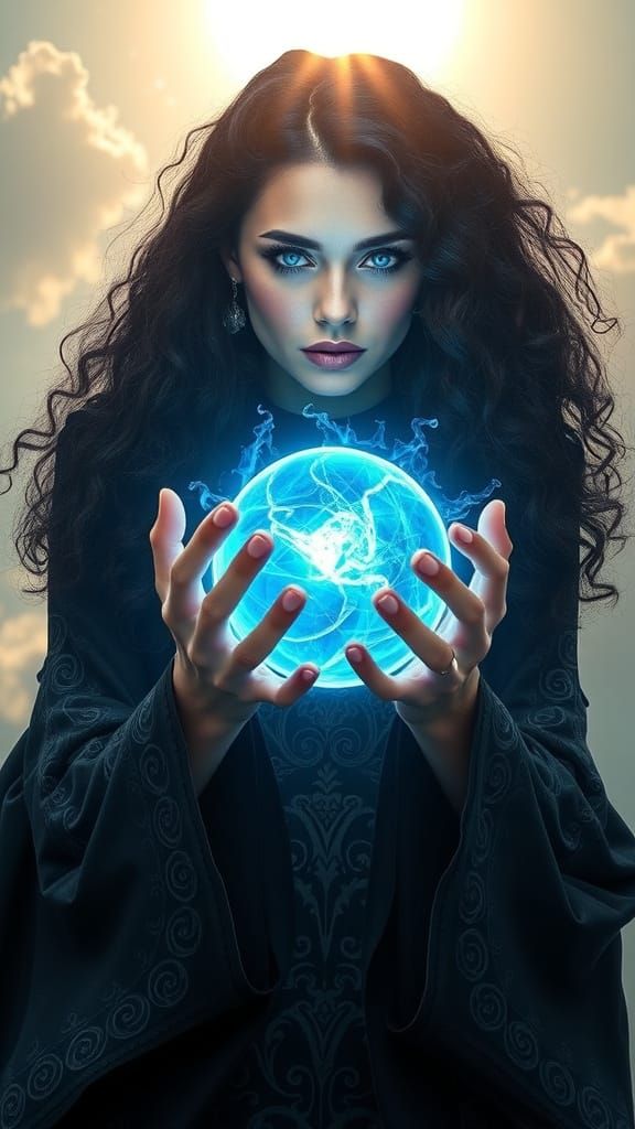 Mystical Woman with Celestial Glow