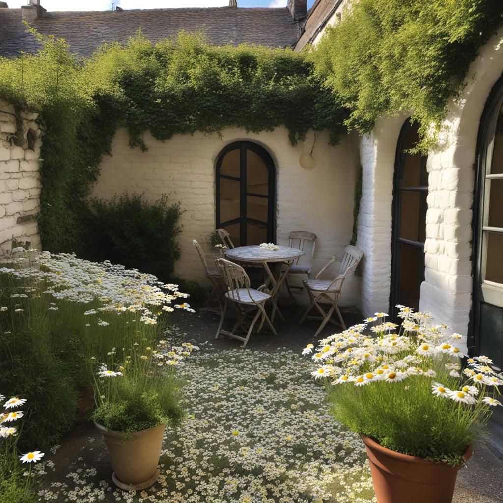 Chamomile Courtyard: A Characterful Floral Scene