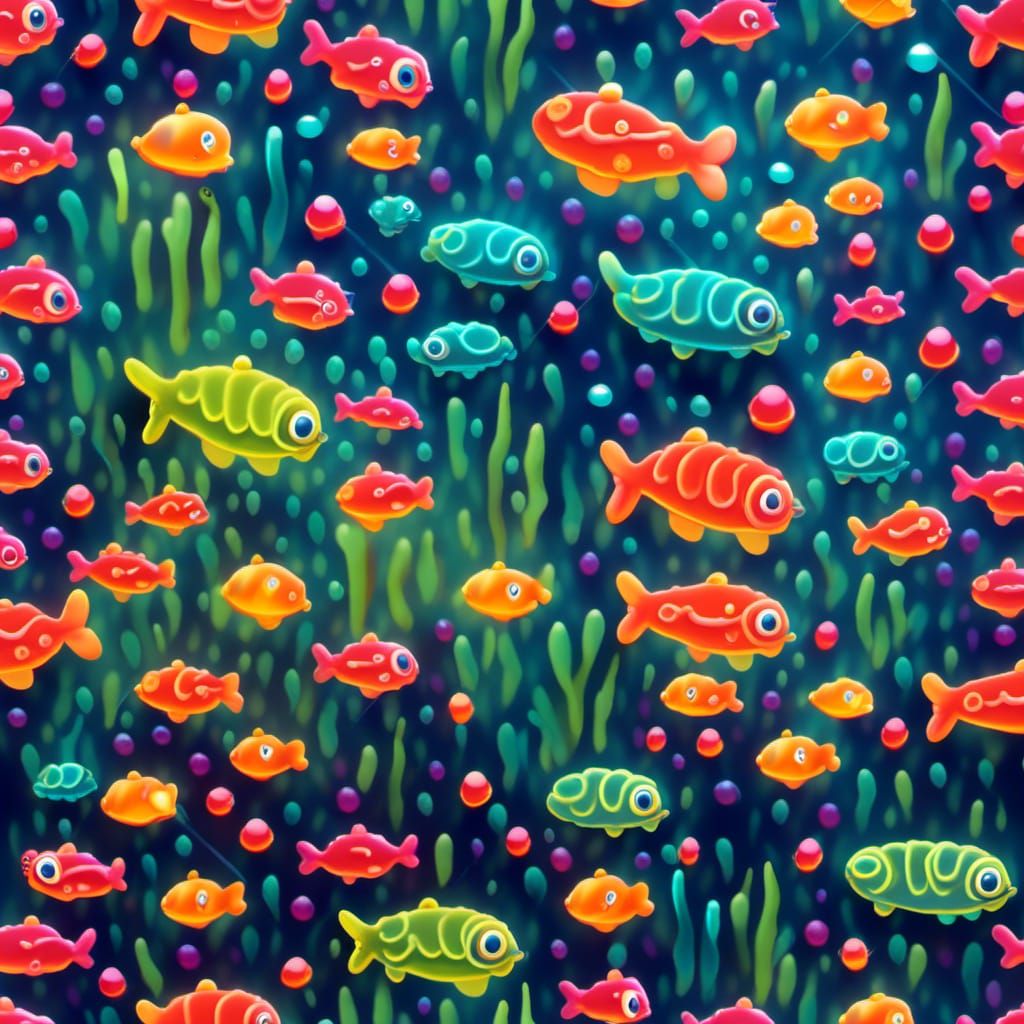 Glowing Jelly Coral Reef Underwater Scene