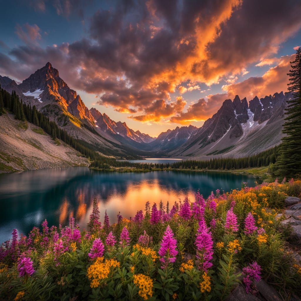 Golden Hour Majesty in the Mountains