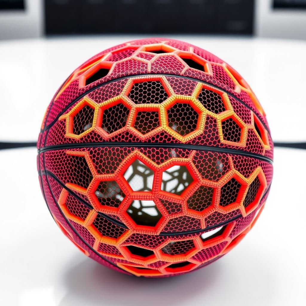 Futuristic Basketball with Mesh Plastic Surface