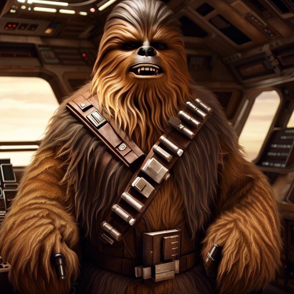 Wookiee Pilot on an Old Starship