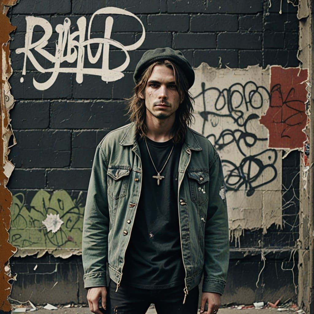 Grunge album cover art with a raw, distressed aesthetic #2