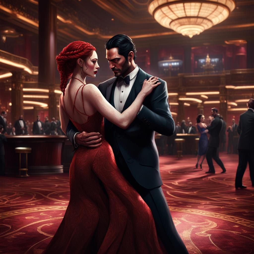Casino Tango: Dark Fantasy Digital Painting