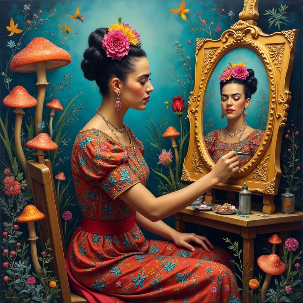 Frida Kahlo Paints Surreal Garden Self-Portrait
