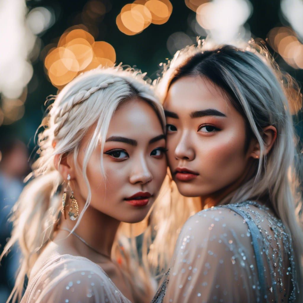 Girlfriends Share Affectionate Embrace in Professional Photo