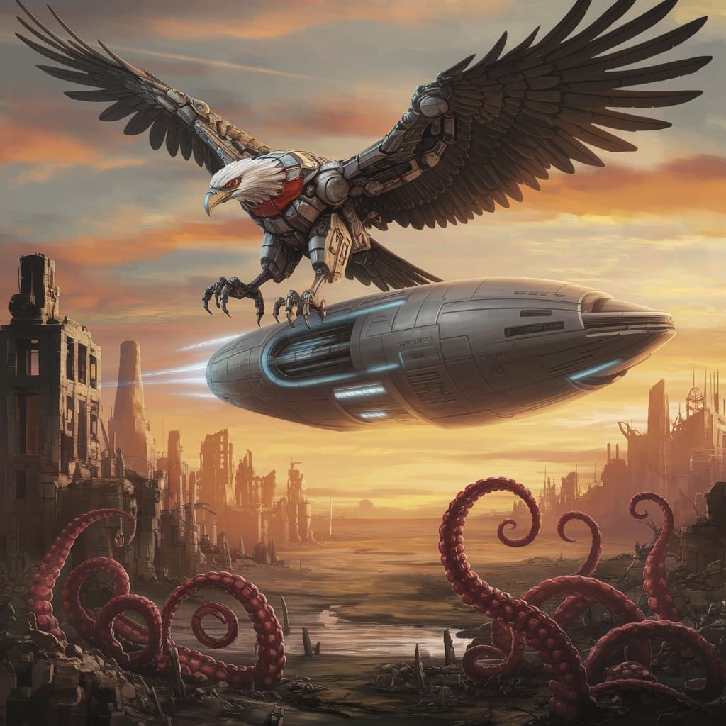 Cyborg Eagle Dominates Post-Apocalyptic Skies in Futuristic ...