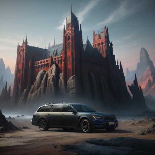 Detailed Matte Painting of a Station Wagon