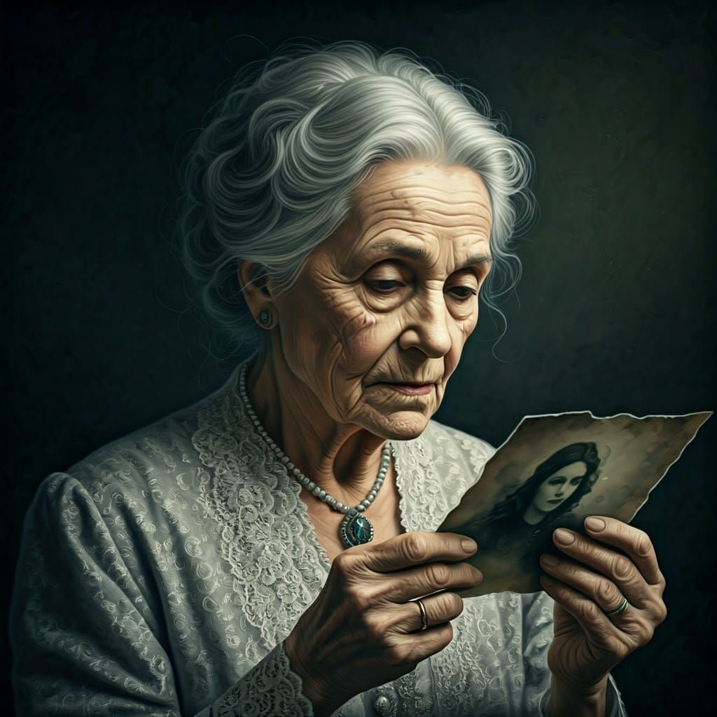 An old woman reminisces about her youth