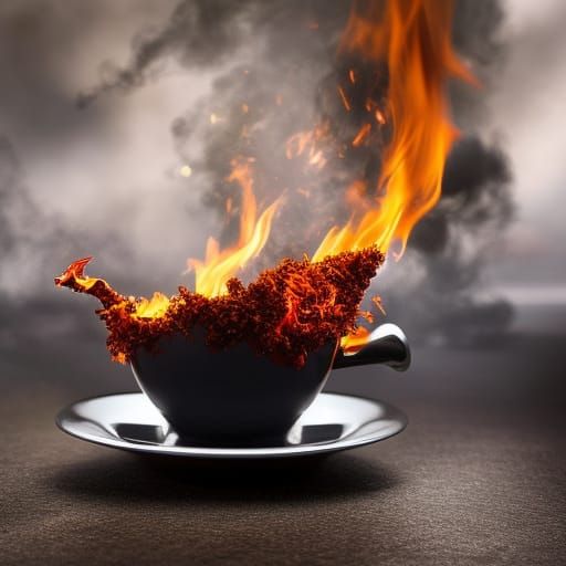 fiery tea cup